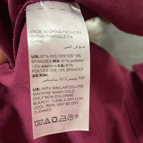 Chicos Faux Suede Open Jacket Womens Sz 3 US 16 / 18 Fuchsia Pockets - Picture 4 of 6